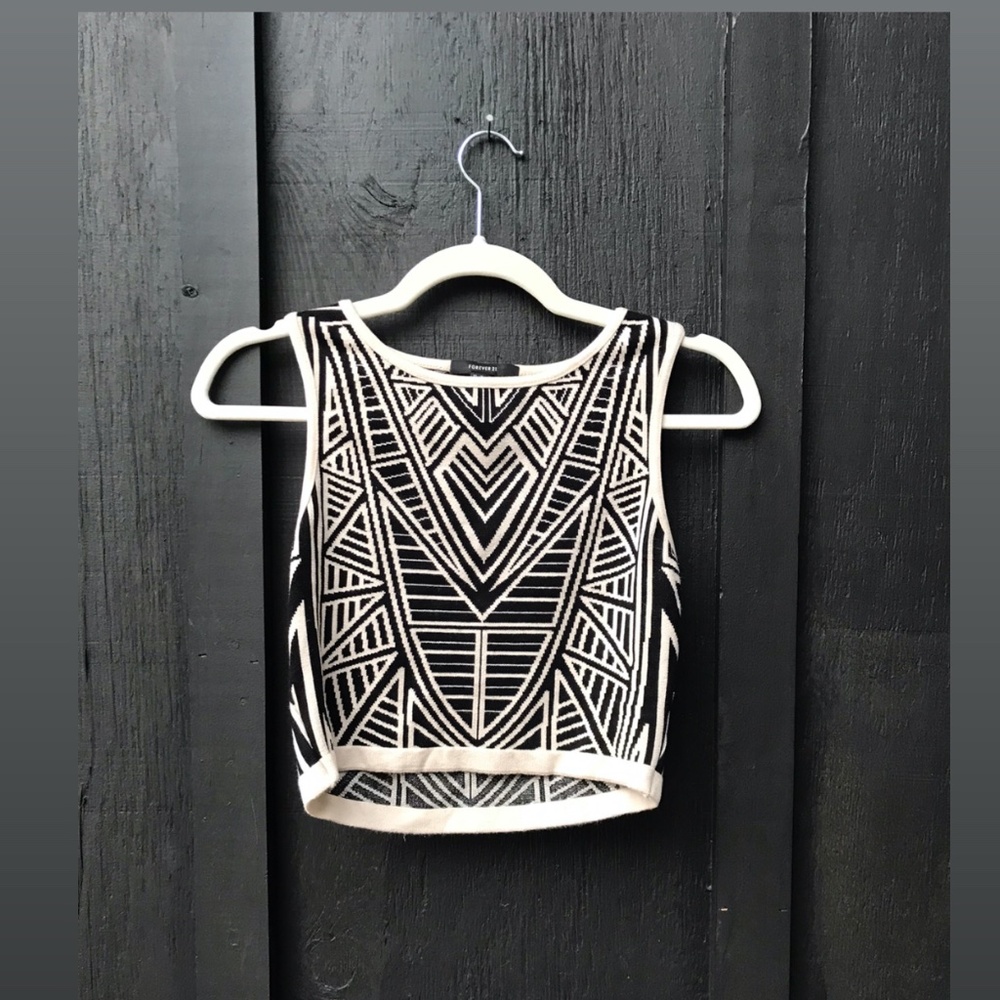 abstract sweater crop top